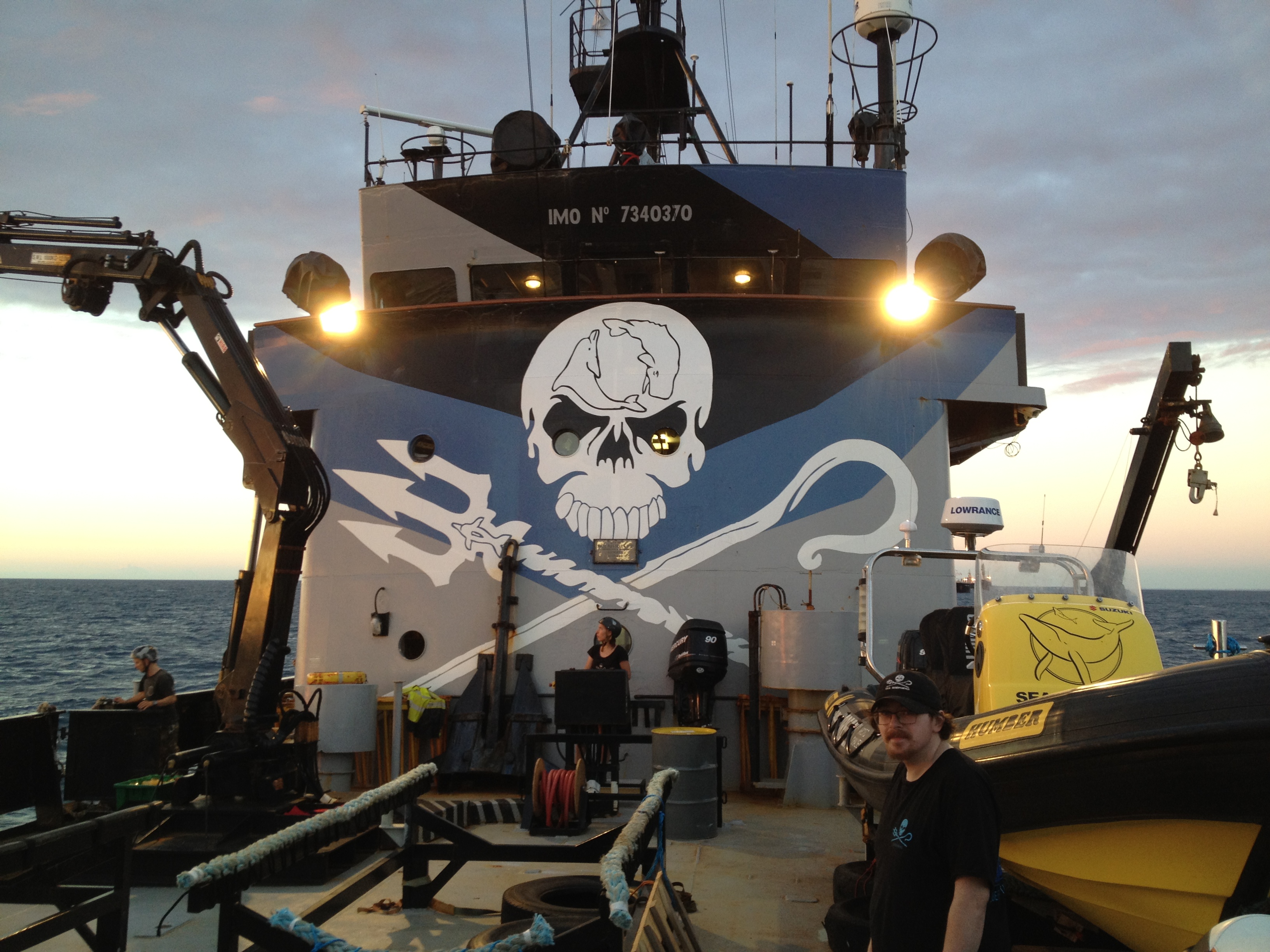 On the MV Steve Irwin Deck.