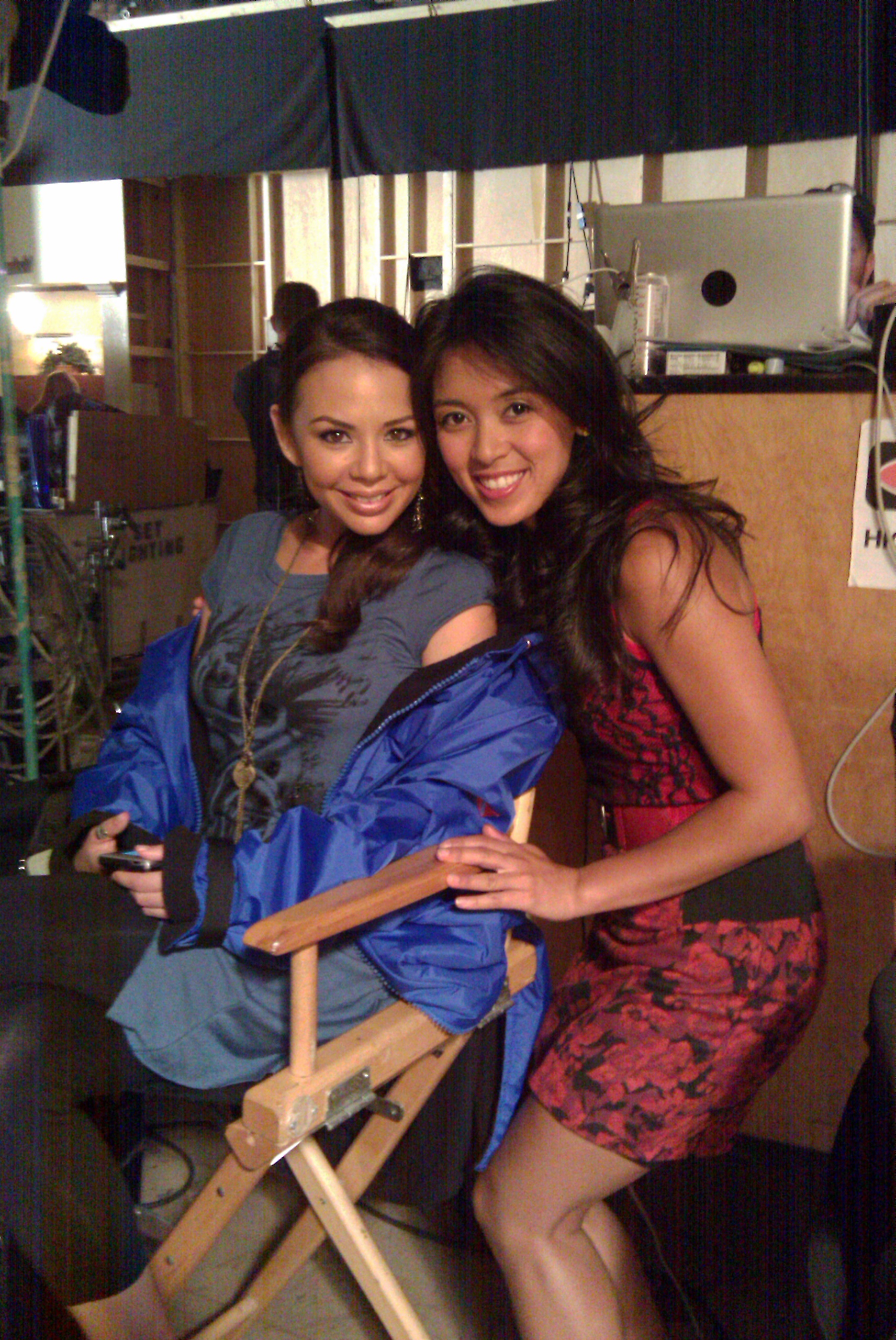With Mona on the set of Pretty Little Liars
