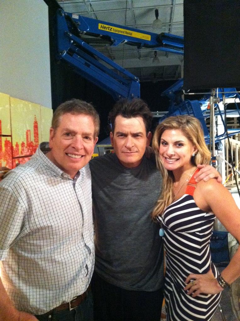 Shooting Scary Movie5 David Zucker, Charlie Sheen, Marisa Saks