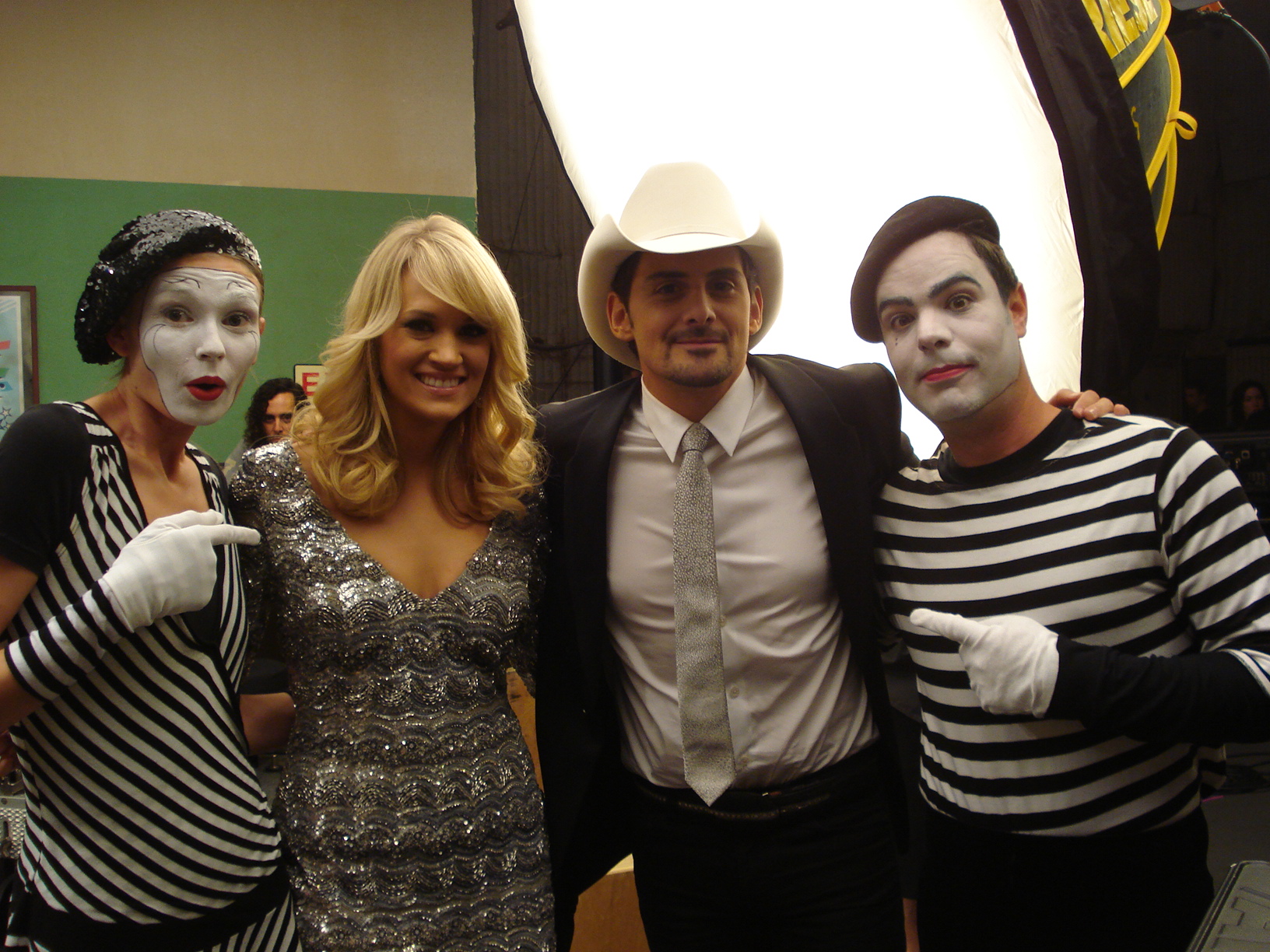 On the set with Brad Paisley, and Carrie Underwood