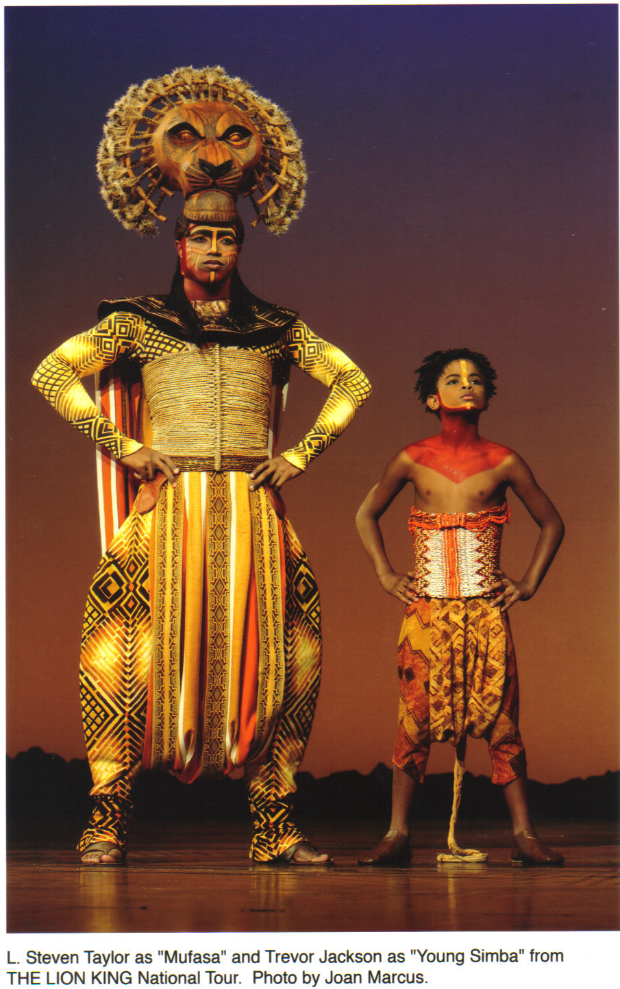 Trevor as Young Simba and L.Steven Taylor as Mufasa in The Lion King