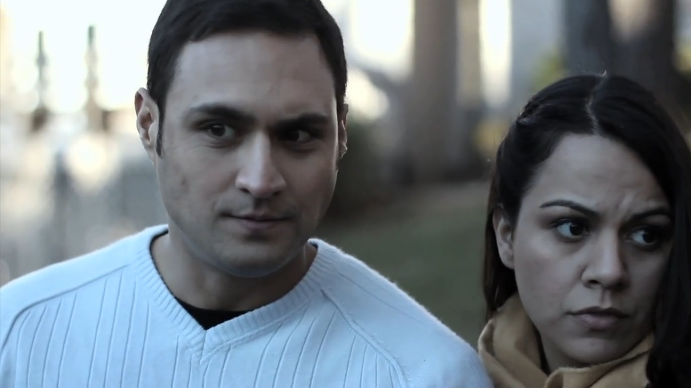 Omer Mughal and Vivi Chavez still shot from Neighbors.