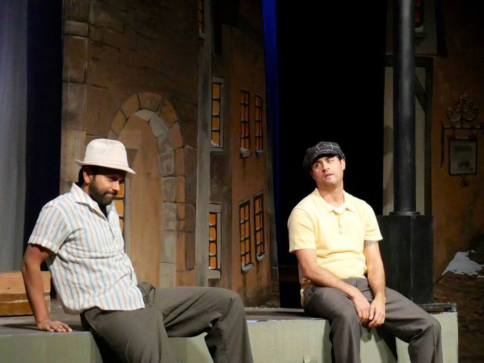 Omer Mughal on stage with Rafiq Batcha for It's a Wonderful Life at The Renaissance Project.