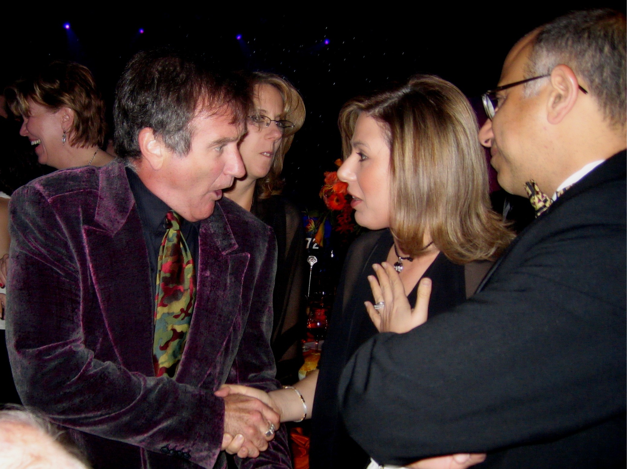 Susan Polgar with Robin Williams in 2005