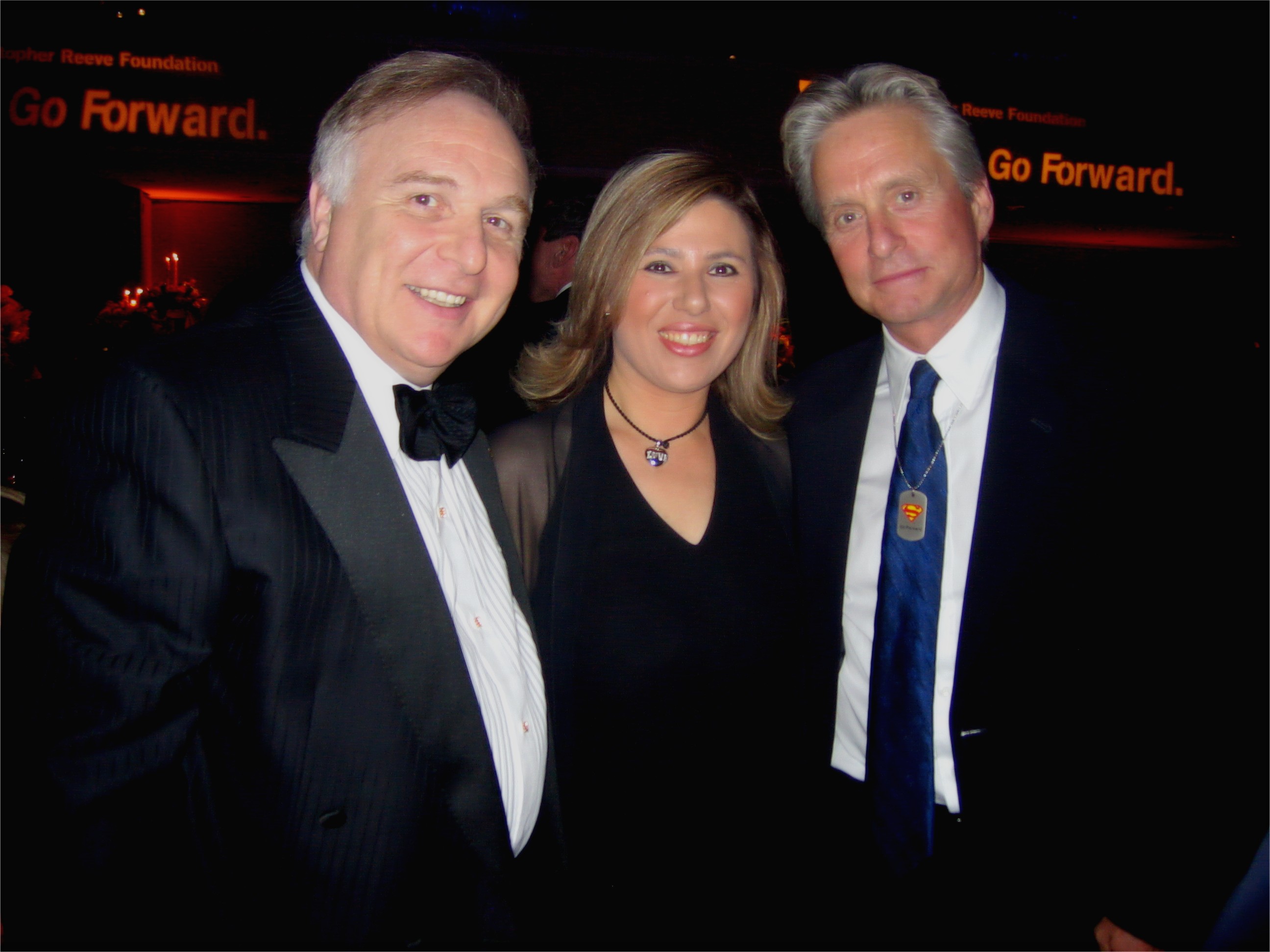 Susan Polgar with Michael Douglas and Gabriel Erem in 2005