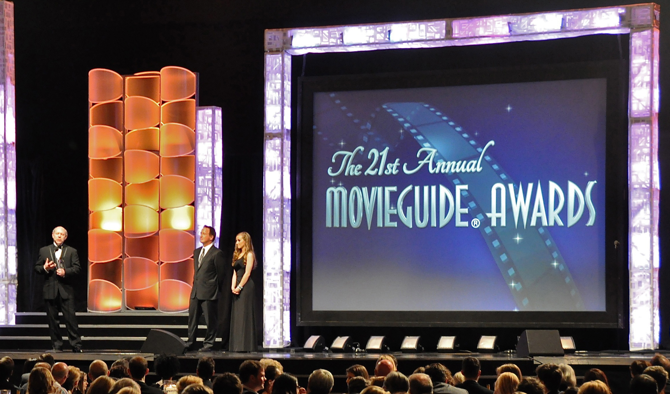 James M. De Vince accepting an award at the MovieGuide Awards in Hollywood.