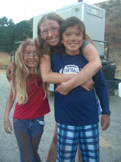 Jeordy Raines and Christian Traeumer on the set of Kidnap and Rescue project child save 2010