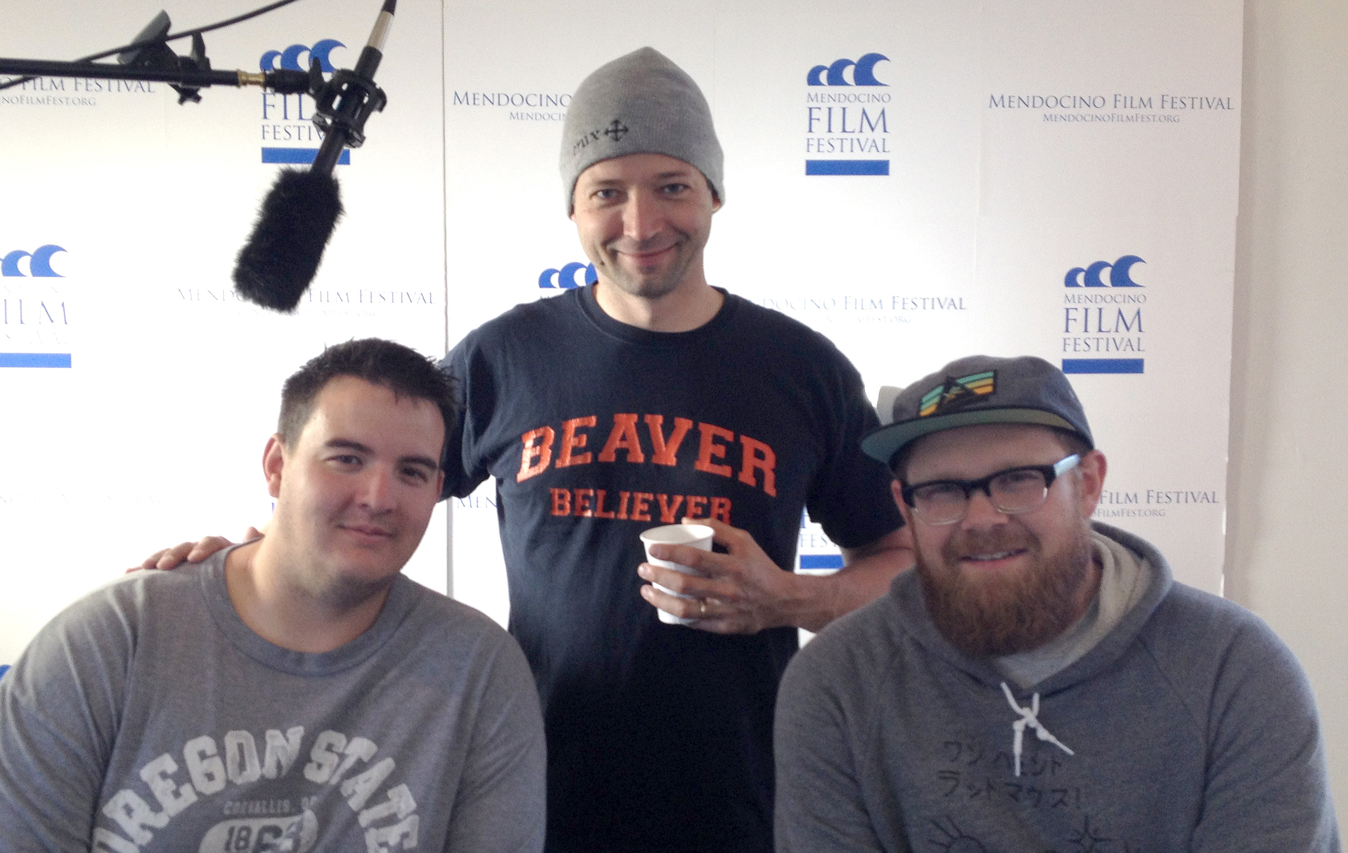 Kegan Sims, David Baker and Truen Pence at the 2014 Mendocino Film Festival.