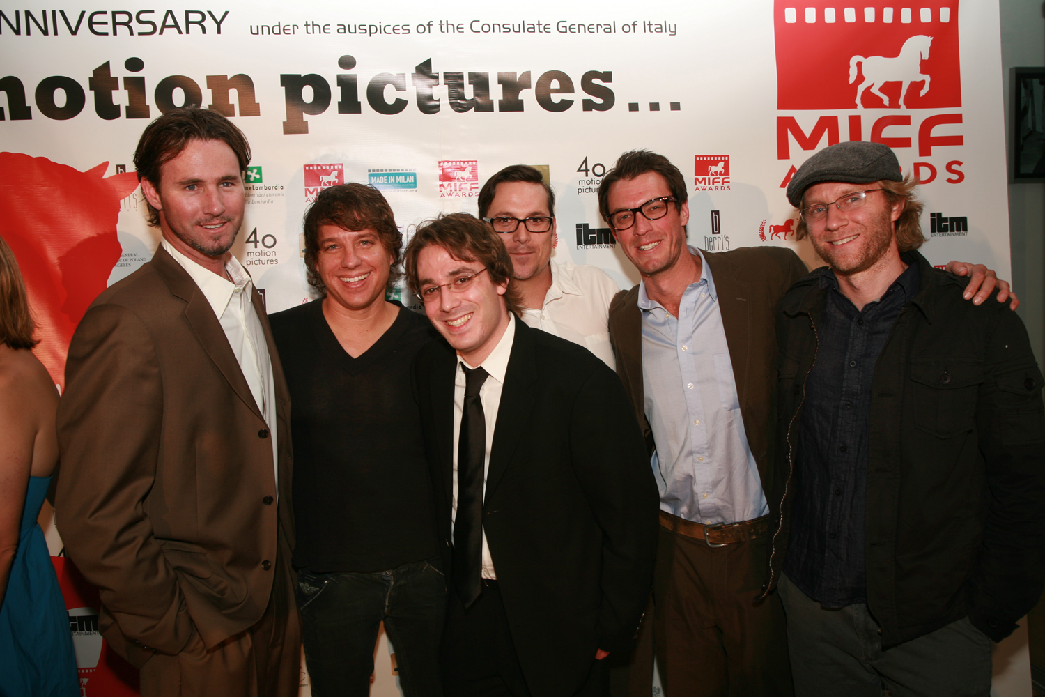 Eagles in the Chicken Coop, Milan International Film Festival Awards - Pictured from left to right: Brent Florence, Kenny Luper, James Bass, Christian Leffler, Bryan Bihari, Alex Holdridge