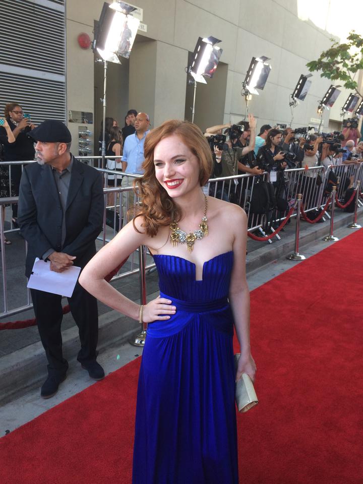 Lacey Hannan on the red carpet at the Jersey Boys Premier.