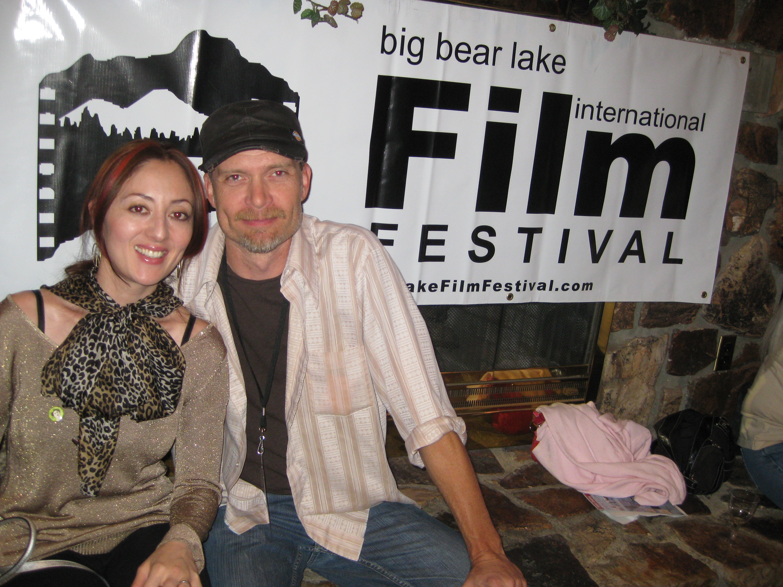 Genevieve with director Paul Bickel at the Big Bear International Film Festival.