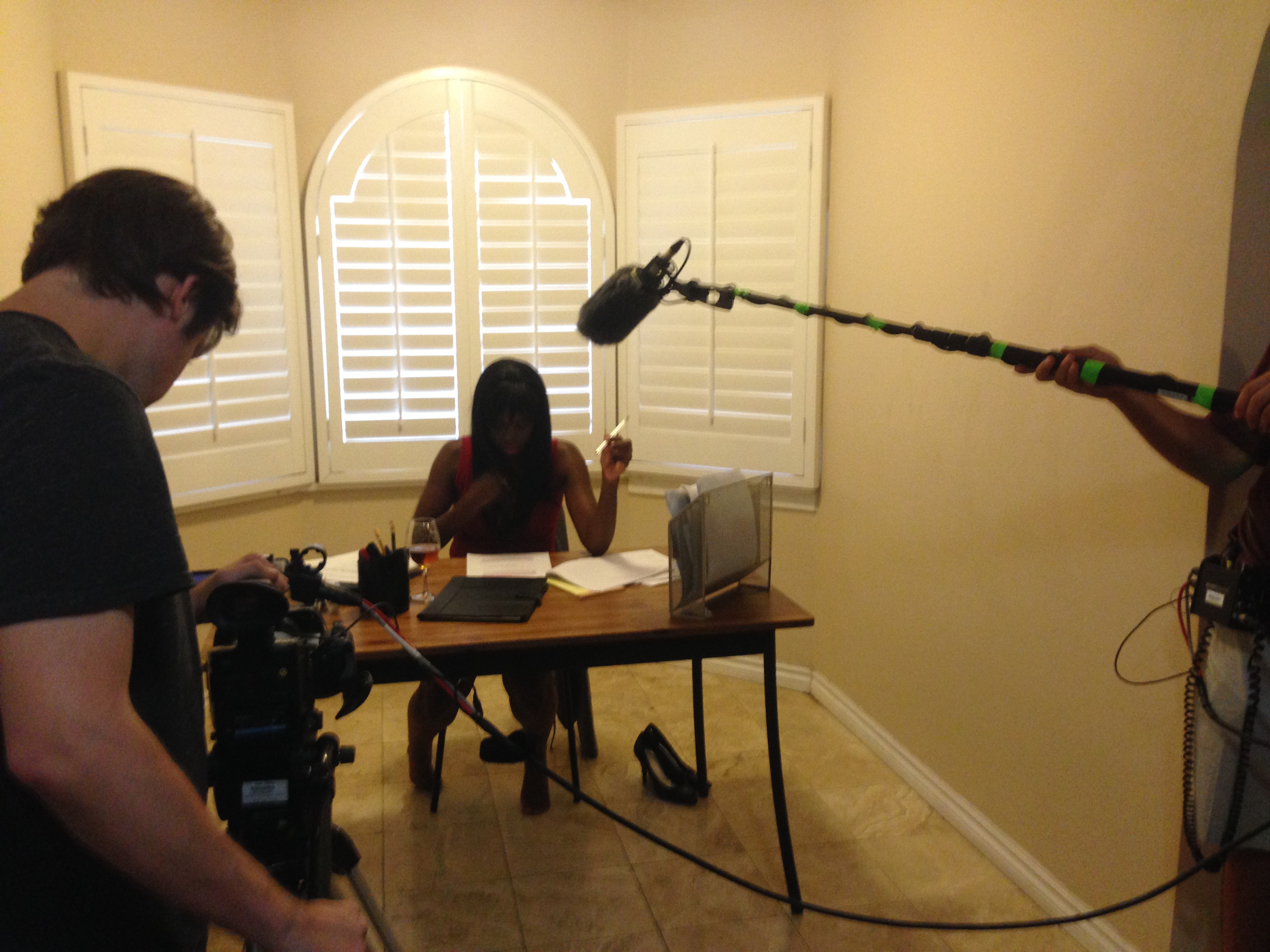 Shon Wilson on the set of Dana's Song, a film written and directed by Aaron Ashby
