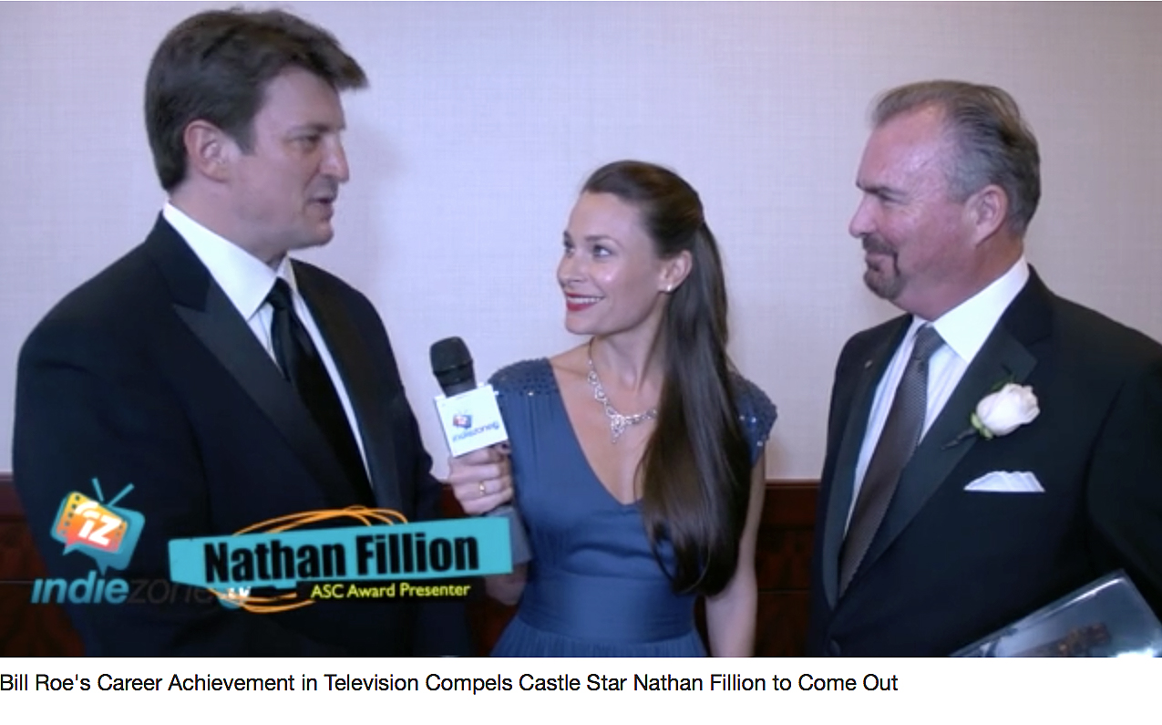 Marguerite Insolia interviews Nathan Fillion and Bill Roe for Roe's recognition at the 2015 ASC Awards.