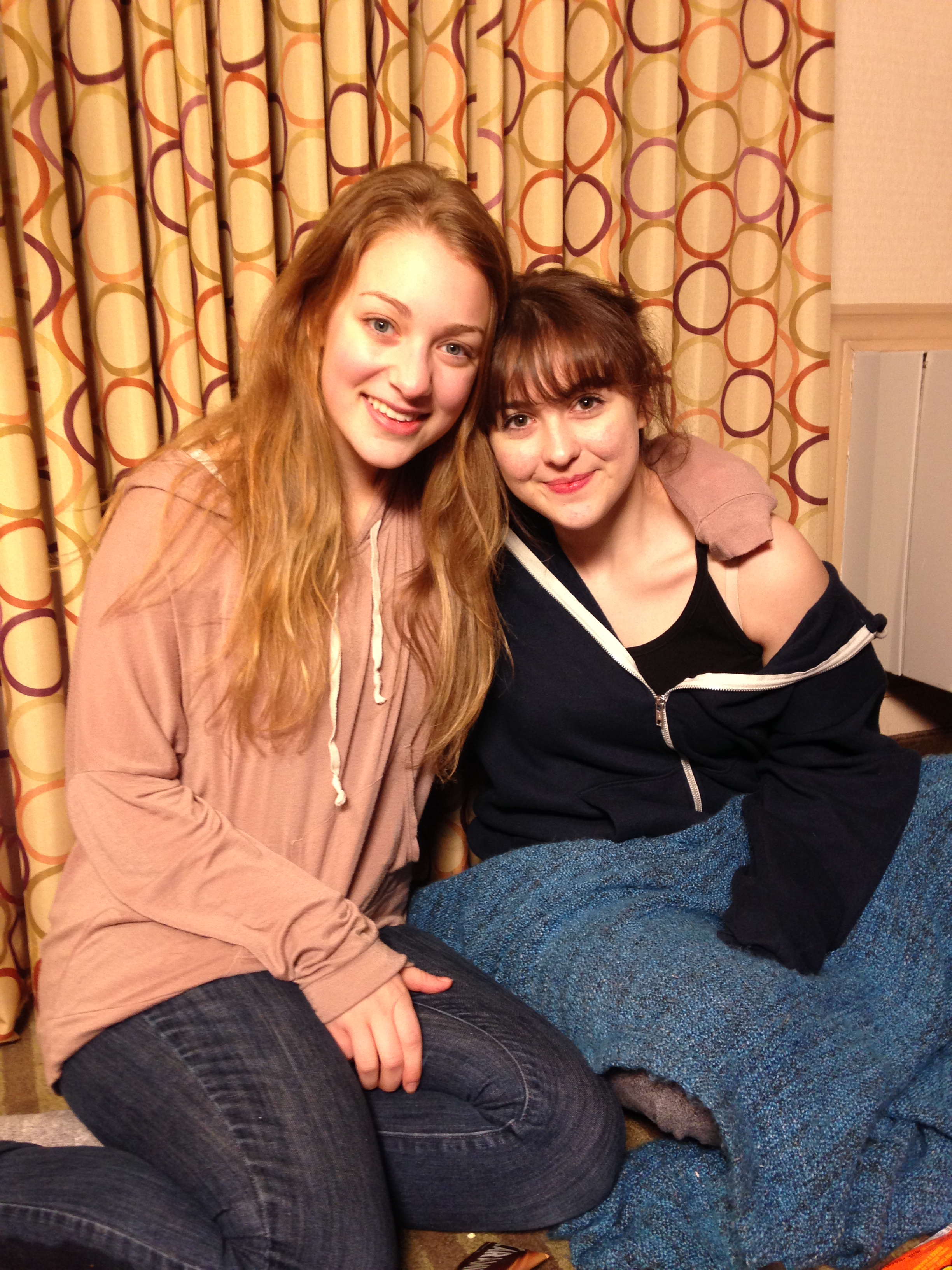 Mikaela Bisson and Emily Stranges on set of Beginners Guide To Suicide (Short)