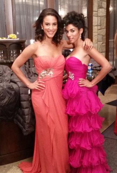 Christie Laing and Melissa Elias on the set of UNREAL for Lifetime