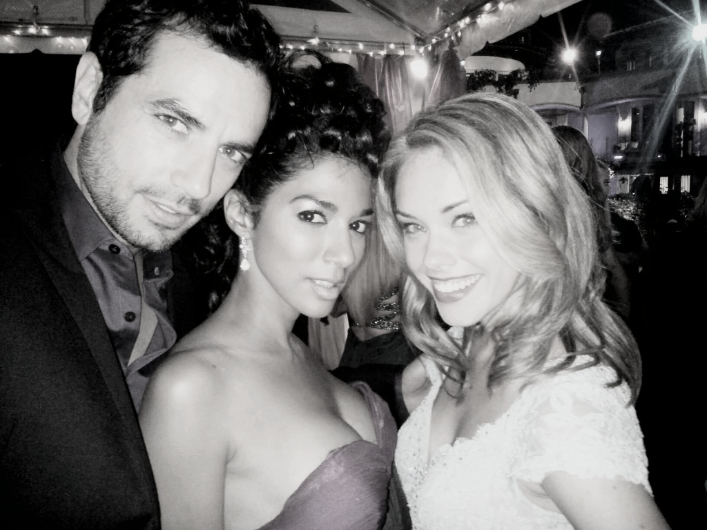 Antonio Cupo, Melissa Marie Elias, Stephanie Dian on the set of UNREAL for Lifetime.