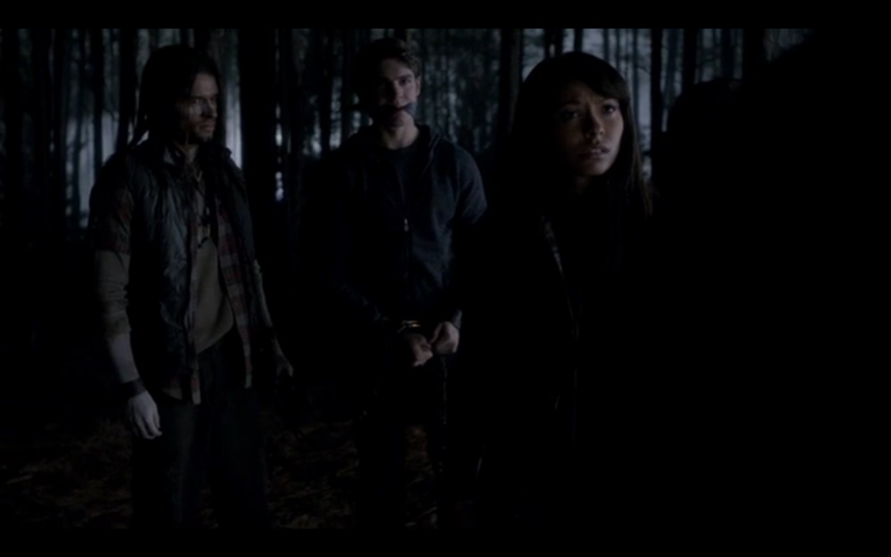 Still of John Gabriel with Steven McQueen & Kat Graham on the set of The Vampire Diaries