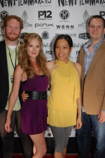 NewFilmmakers LA screening of THE SCENESTERS. Todd Berger, Elizabeth Sandy, Helena Wei, and Brett D. Thompson.