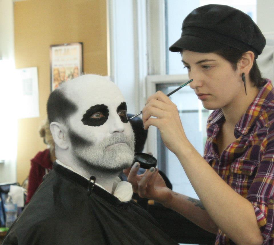 The very talented Clarissa Jorquera applying my Sugar Skull make up for 