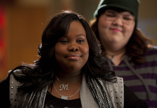 Still of Ashley Fink and Amber Riley in Glee (2009)