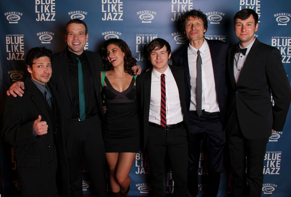 From left to right: Jason Marsden, Don Miller, Tania Raymonde, Marshall Allman, Steve Taylor, and Matt Godfrey at the Blue Like Jazz premiere.