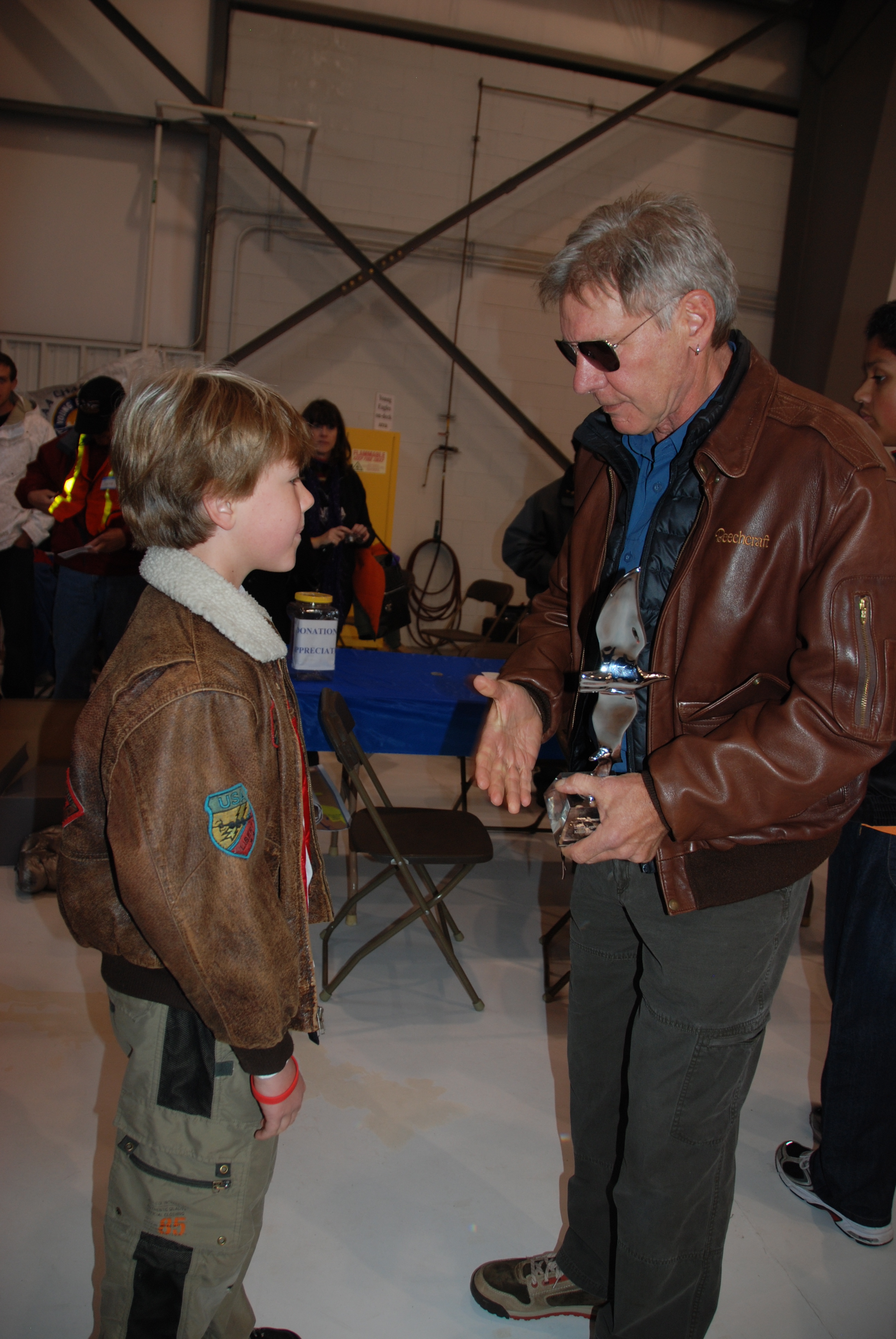 Presenting Kitty Hawk award to Harrison Ford