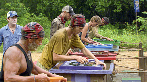 Still of Jeff Probst, Jud Birza, Matthew Lenahan, Dan Lembo, Chase Rice and Holly Hoffman in Survivor (2000)