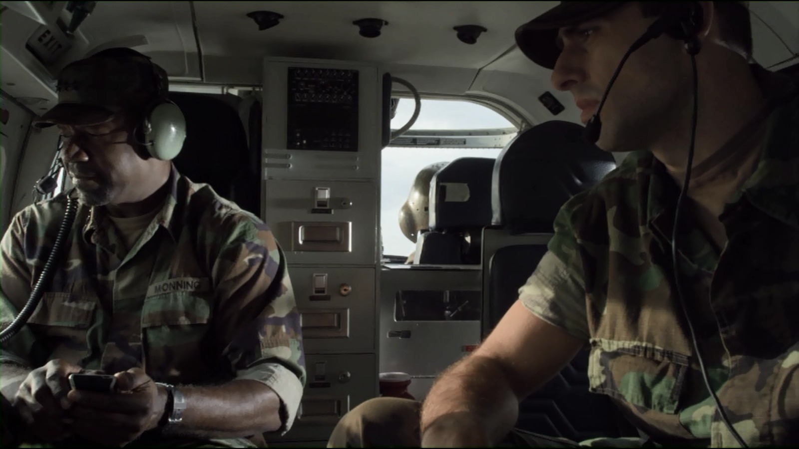 Dennis Haysbert and Afrim Gjonbalaj about to nuke NYC in the SYFY film BATTLEDOGS