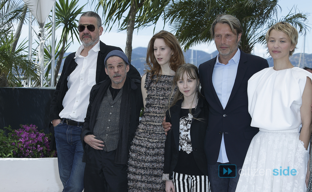 Director Arnaud des Pallières, Denis Lavant, Roxane Duran, Melusine Mayance, Mads Mikkelsen and Delphine Chuillot at the Cannes film Festival 2013 for 