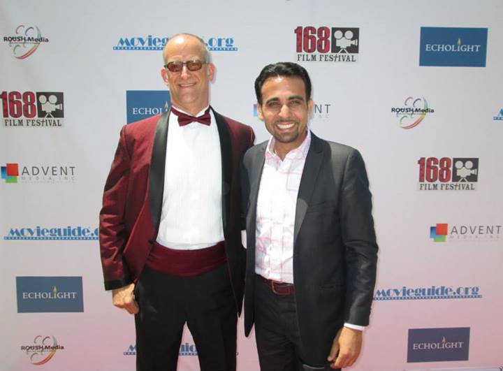 Joseph Steven appearing with buddy Iyad Hajjaj (last year's Best Supporting Actor) on this year's 168 Project Film Festival red carpet, where their respective films screened in early August 2013.