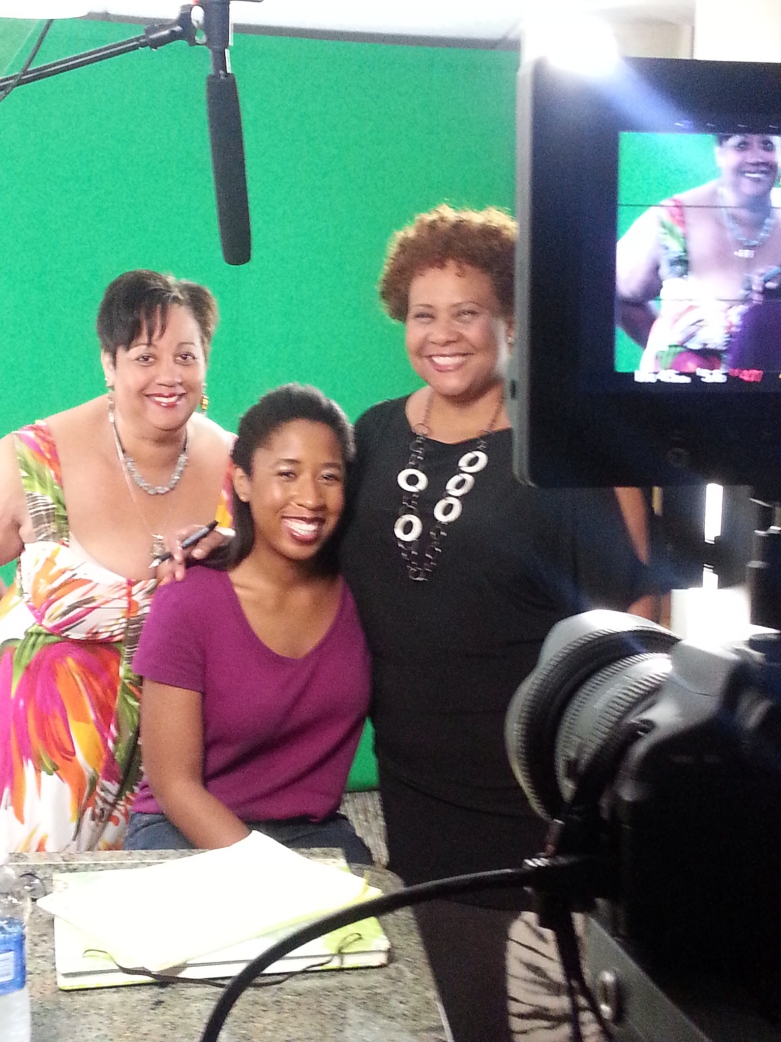 On the set with the producers of 