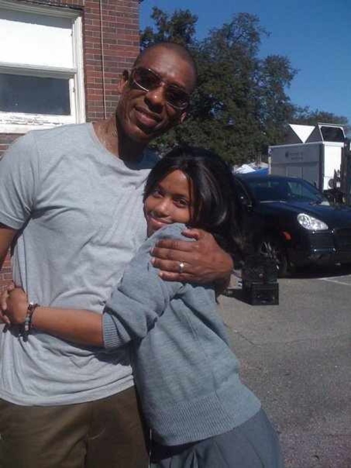 Orlando Jones and Starlette Miariaunii on set of 