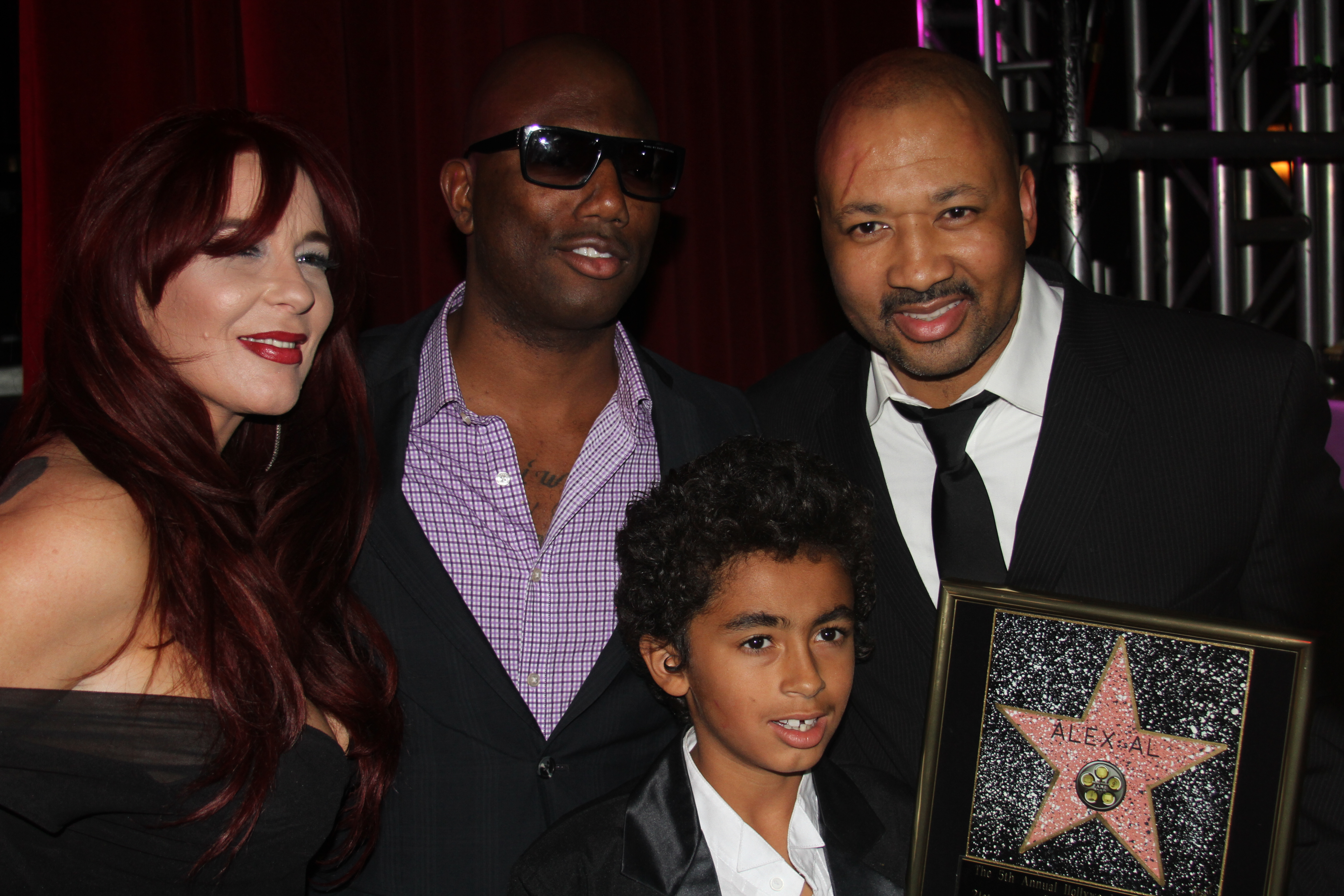 Alex Al receives Lifetime Achievement award as musician at Hollywood Fame Awards with a big congratulation from vocalist T.J Gibson and the James Brown family.