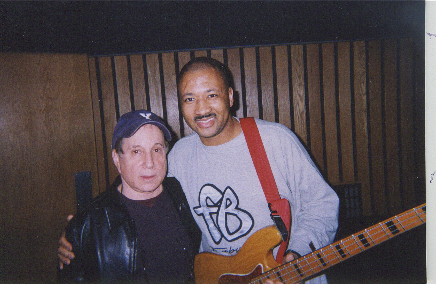 Alex Al with Paul Simon at recording session for his 'Surprise' album