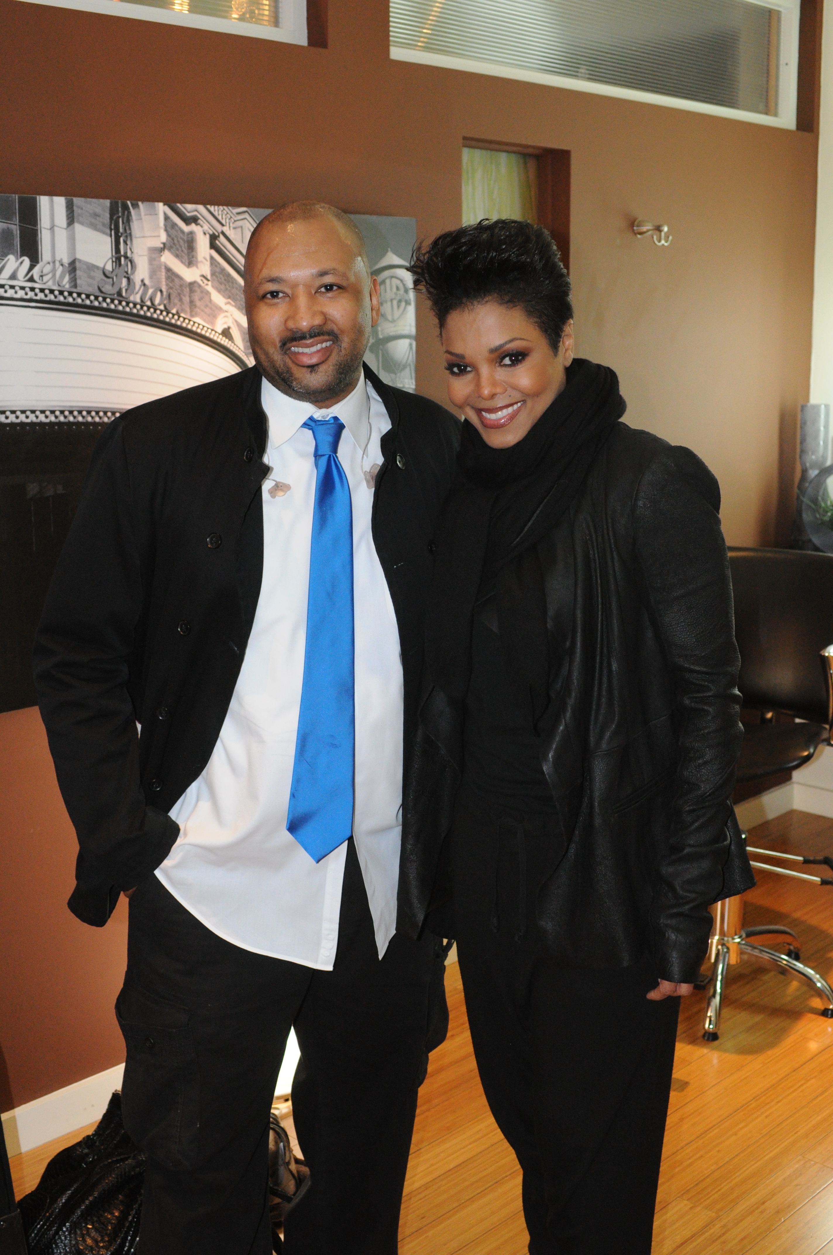 Alex Al with the legendary Janet Jackson. Alex played bass on Janet's hit song, ' Son of A Gun', on Janet's multi-platinum album, All for You.