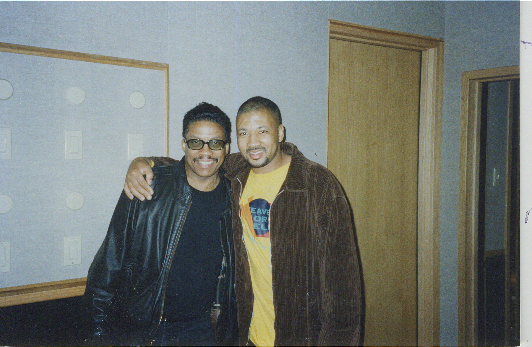 Alex with the legendary Herbie Hancock at the historic 'Tribute to Gershwhin' sessions. Alex played upright bass on one of the center pieces of the album, 'St. Louis Blues', which features another legend, Stevie Wonder.