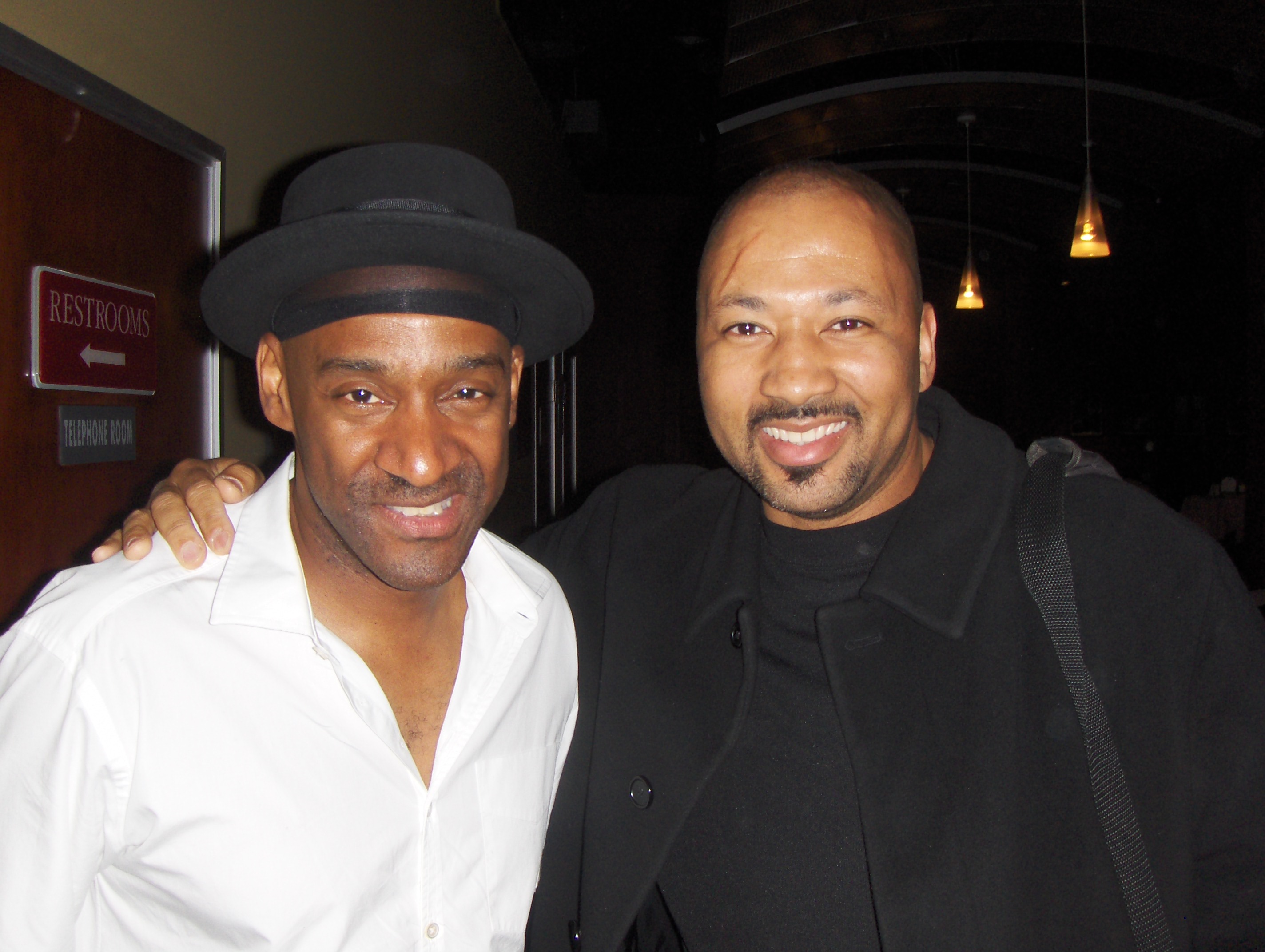 Alex Al and Marcus Miller after performing together with Stanley Clarke for Stanley's scholarship program.