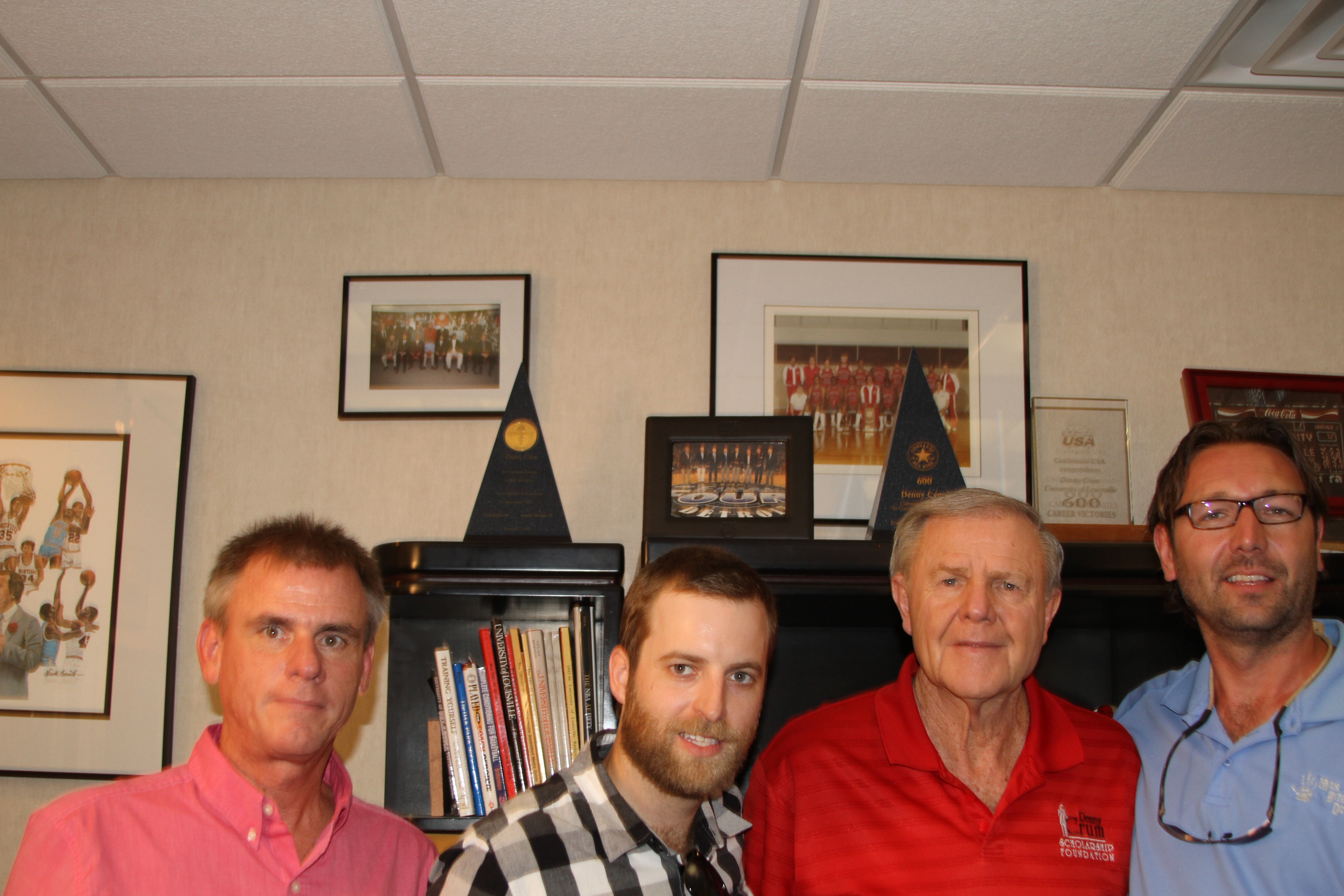 Filming Red v Blue in legendary Coach Denny Crum's office in Louisville, Kentucky