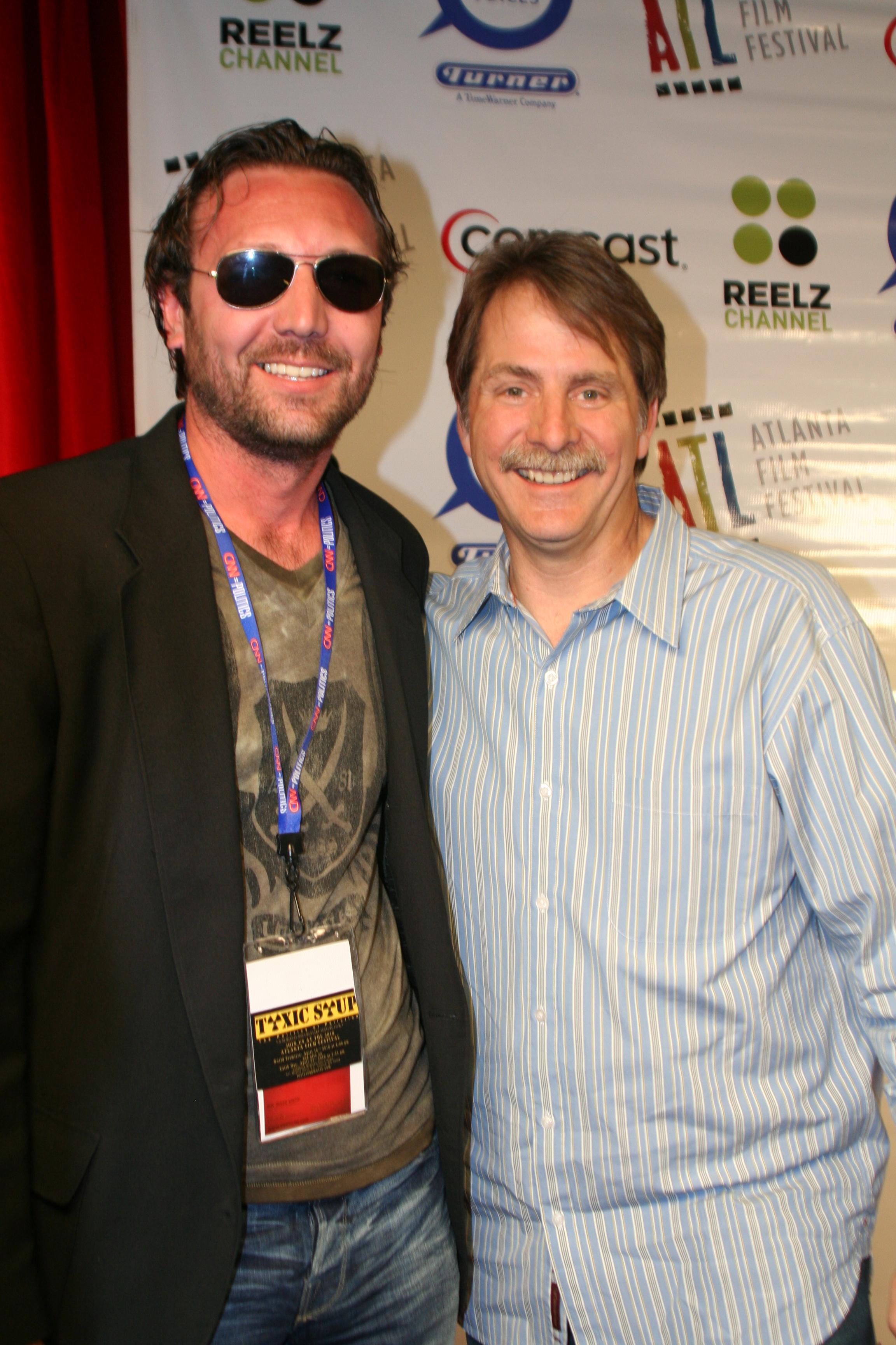 Wade Smith & Jeff Foxworthy on red carpet at 2010 Atlanta Film Festival