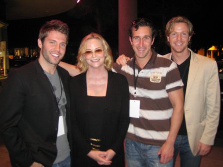Adam William Ward, Cybill Shepard and the cast of Three Guys and a Couch