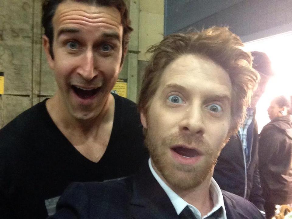 Seth Green and Adam William Ward back stage at the Queen Latifah Show.