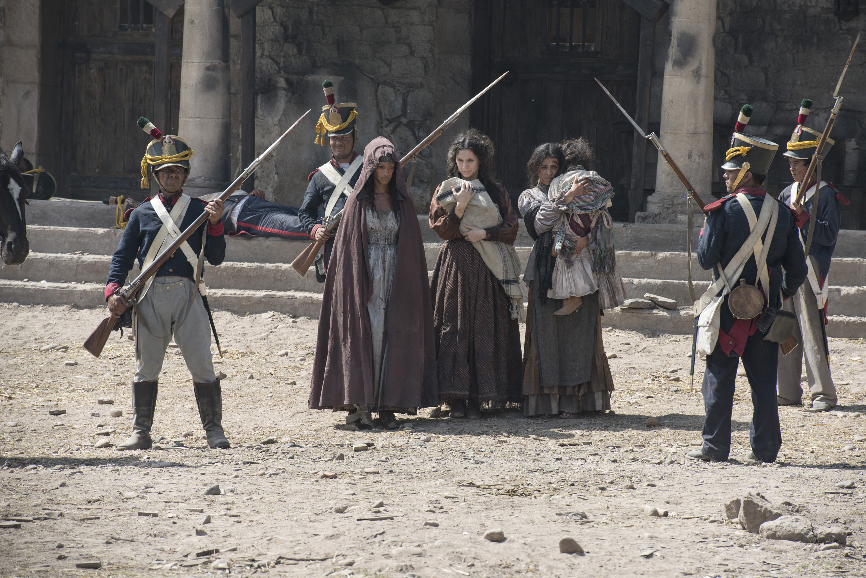 Still of Cynthia Addai-Robinson and Olga Segura in Texas Rising (2015)