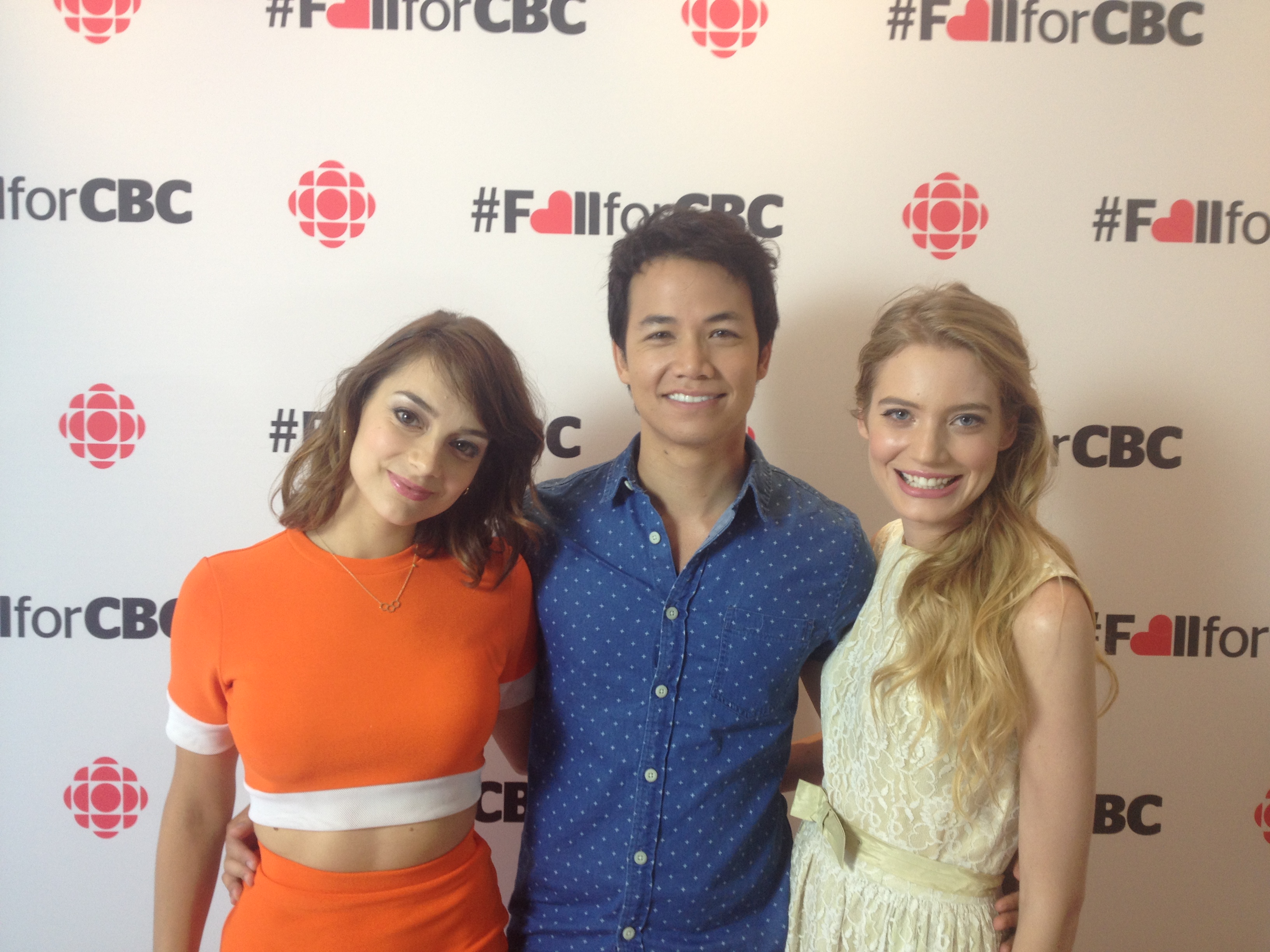 Clara Pasieka, Sophie Desmaris & Shannon Kook after an interview with CBC