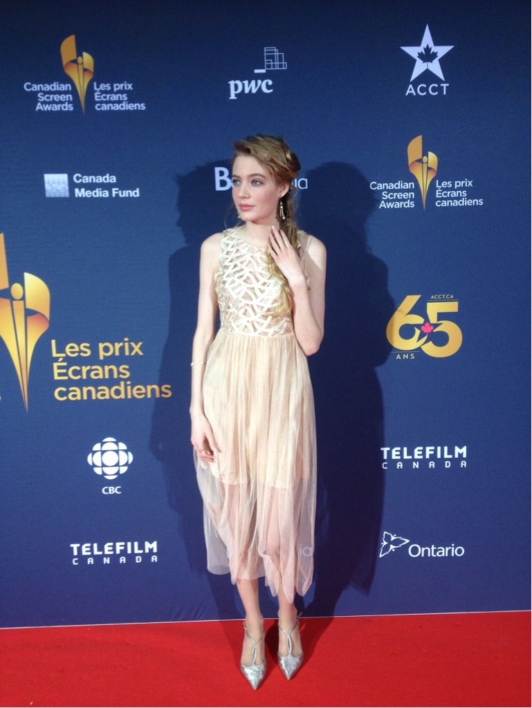 Clara on the red carpet at the Canadian Screen Awards