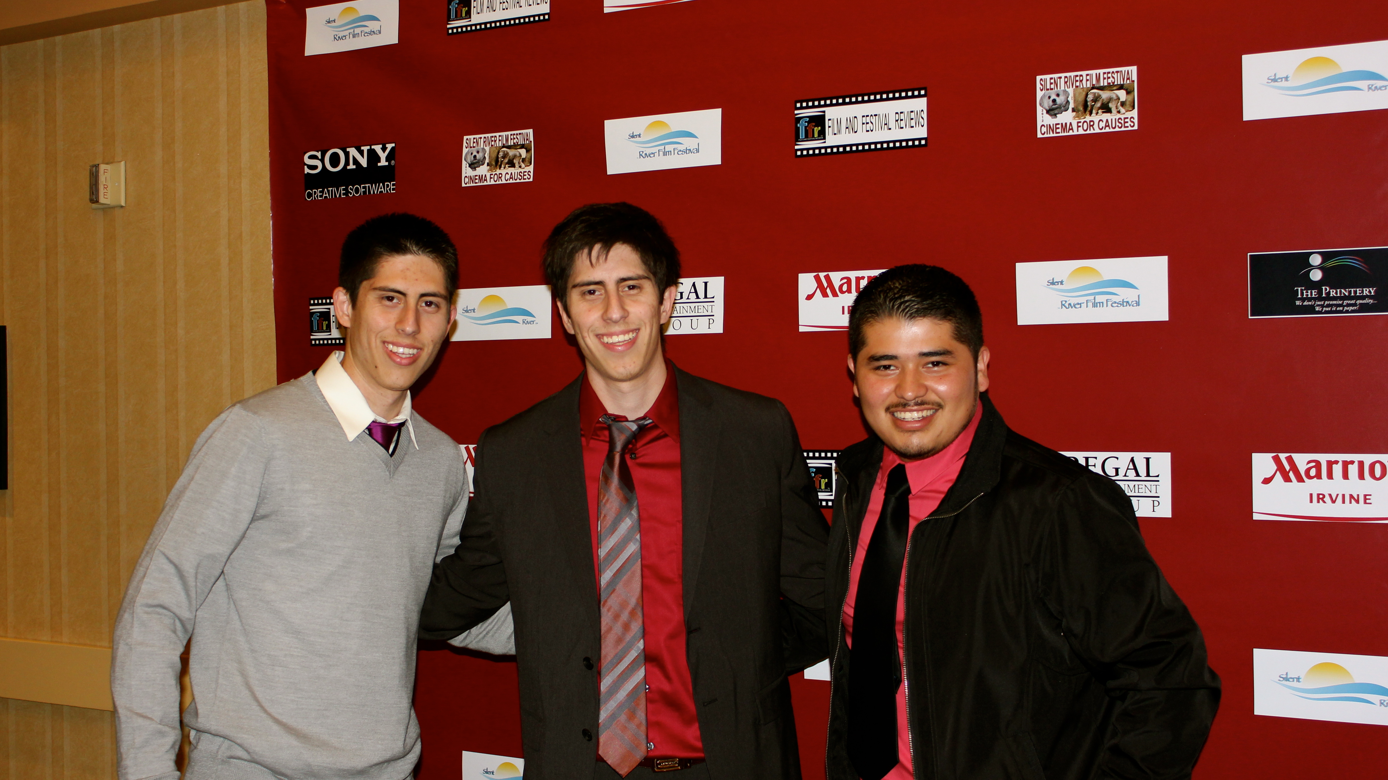 Addison Sandoval with Abraham Sandoval and Doroteo Equihua Jr. at the 2012 Silent River International Film Festival.