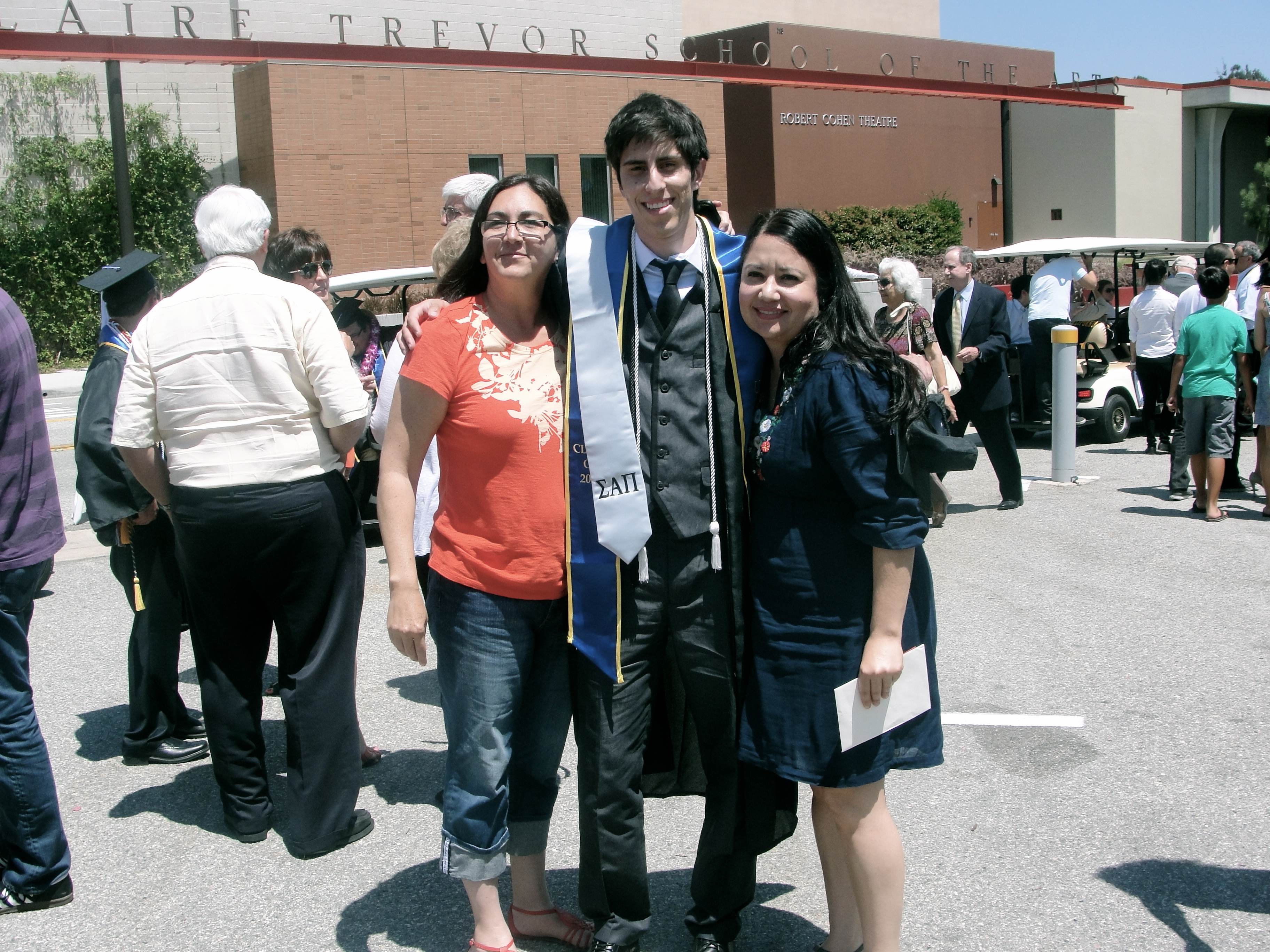 Addison Sandoval with Isabelle and Victoria Gomez at the Forty Seventh Annual Commencement at the University of California Irvine 2012.