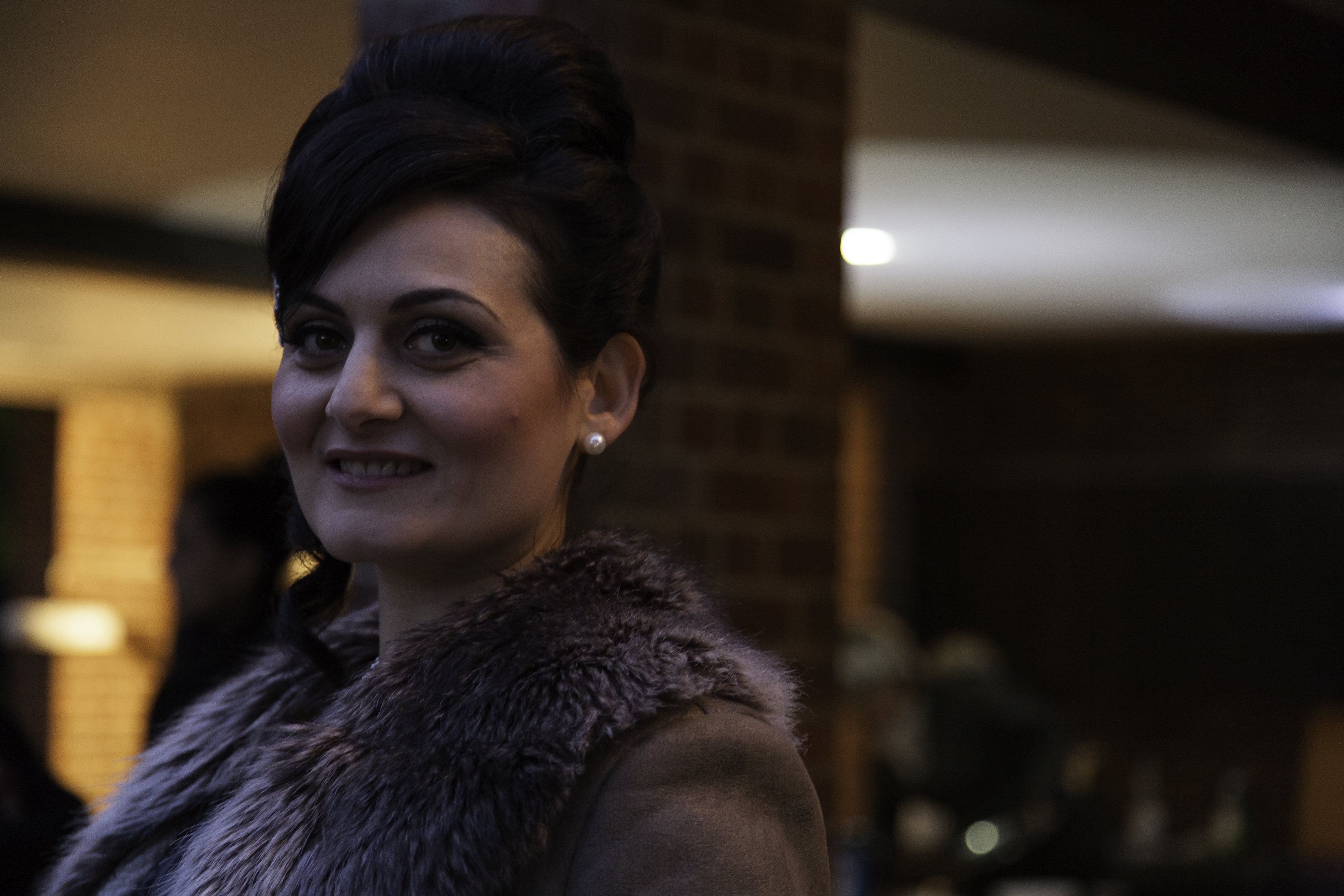 On Film Set of L'Assenza. Lia Alu as Giovanna Party Hostess. Location Esher, UK.