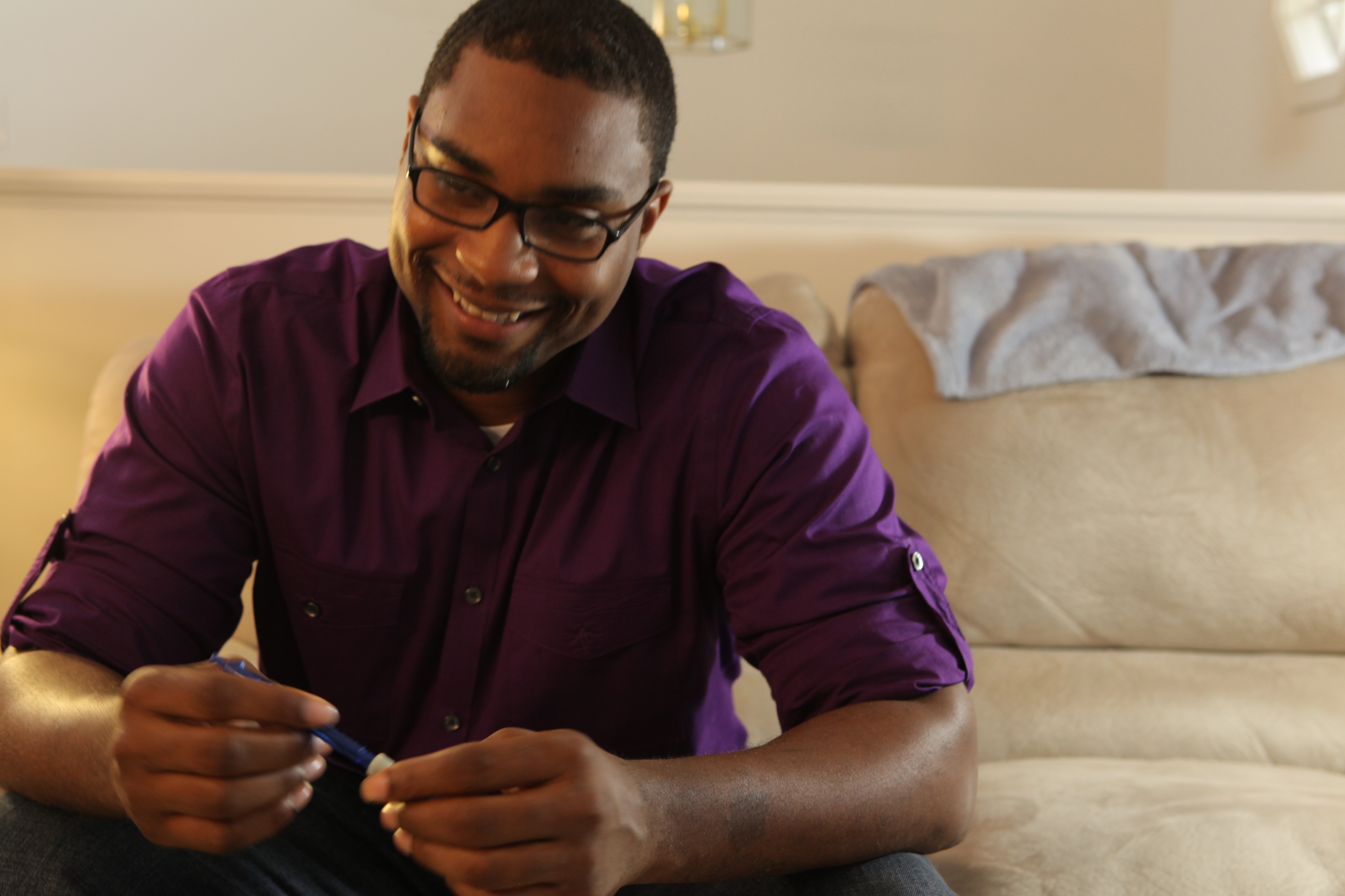 Denton Adams on the set of The Stench of Sex, the role of Rodney Moore.