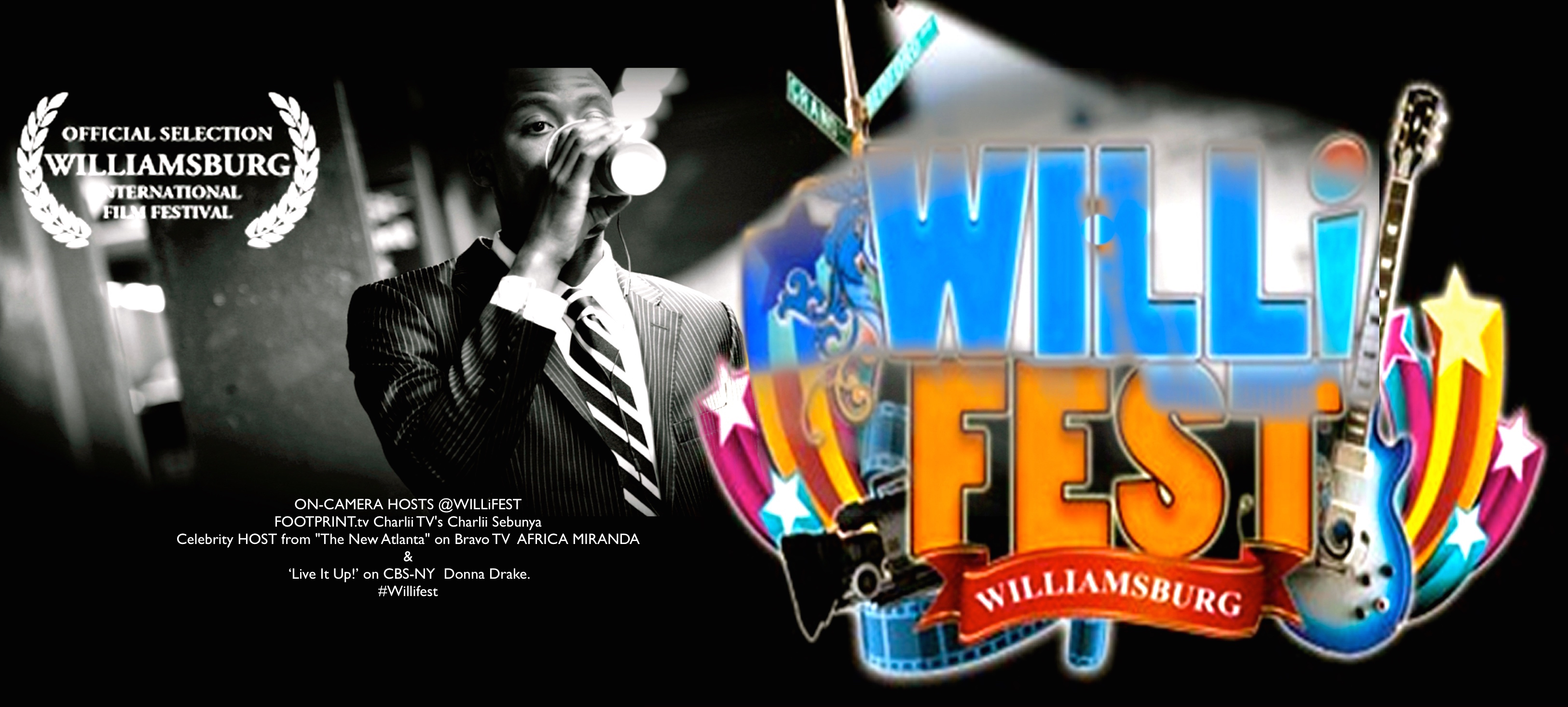 CONFIRMED ON-CAMERA HOSTS @WILLiFEST​: ‪#‎charliiTV‬ from @FOOTPRINT_tv​ , BravoTV Celebrity HOST @AfricaMiranda , + Live It Up with @DonnaDrake from CBS-NY .. https://t.co/HFYRBAOkYR .. ‪#‎willifest‬ this week ...