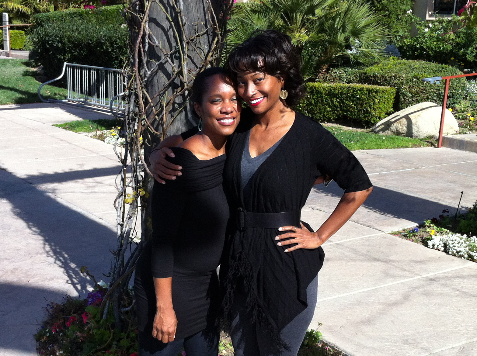 Djakarta with Christelyn Karazin, Blogger, BeyondBlackWhite.com at the South Coast Winery for an interview.